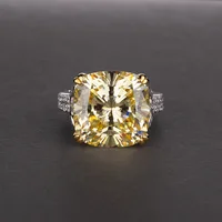 

ICE Jewelry Bling Bling 925 Sterling Silver 5A CZ Cushion Cut Wedding Ring Lab Diamond Gemstone Ring