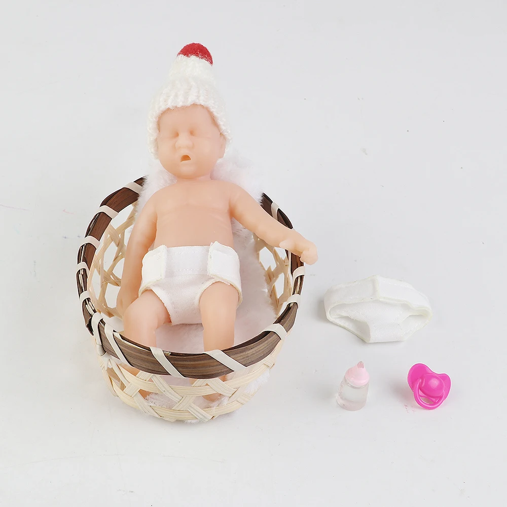 

Mini Full Silicone Reborn Baby Soft Lifelike Silicone Baby Doll set