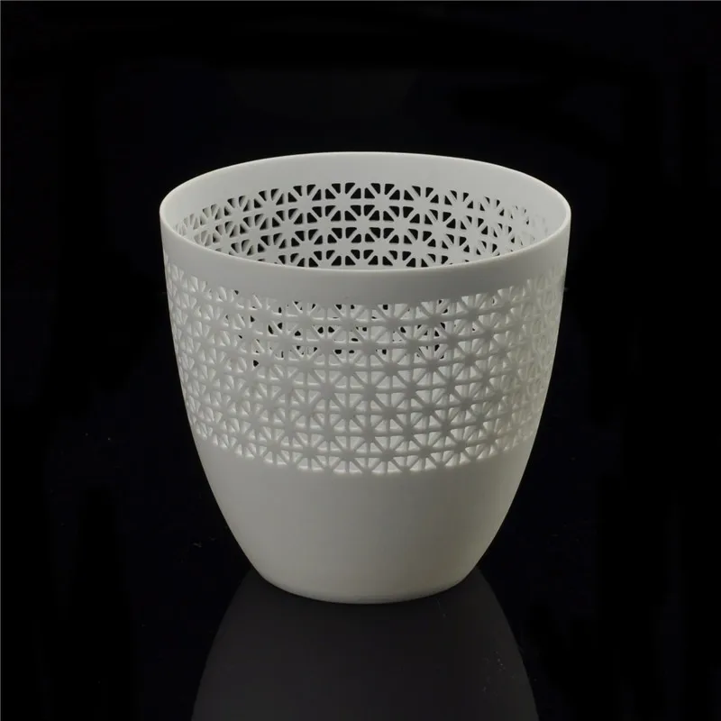 Pure White Hollow Out Ceramic Candle Holder Home Decoration Pieces
