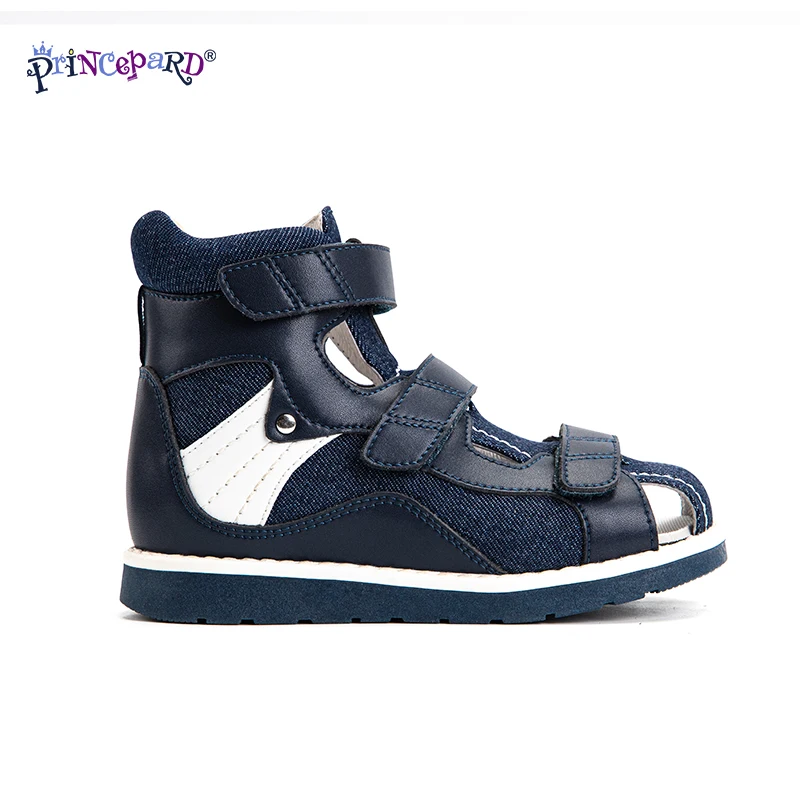 

Princepard New Arrival Children's Sandals Denim Casual Boys Kids Orthopedic Sandals For Out Toeing Size 22-35, Dark blue
