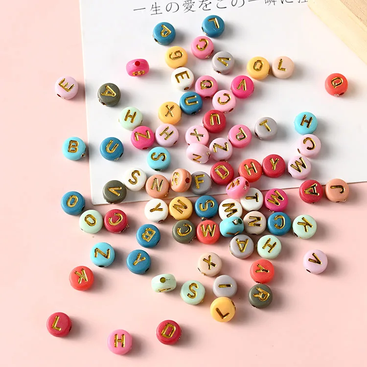 

4*7 Round Letter Beads DIY Jewelry Handmade Beading Material Acrylic Loose Beads Wholesale For Jewelry Making