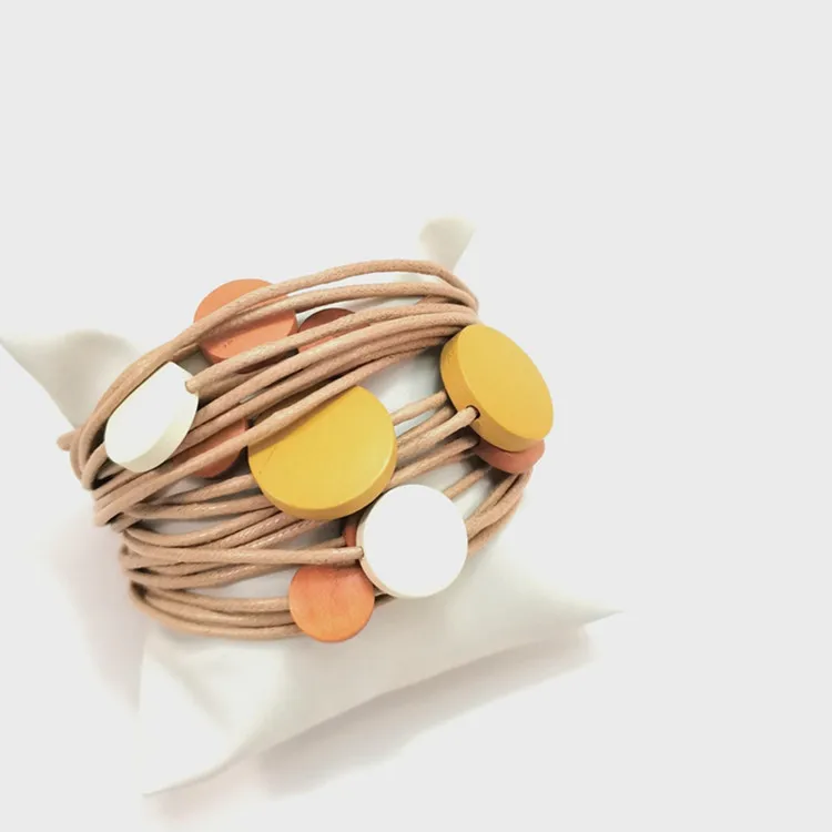 

New arrival european style multi-layer magnet bracelet with colorful wooden beads for women