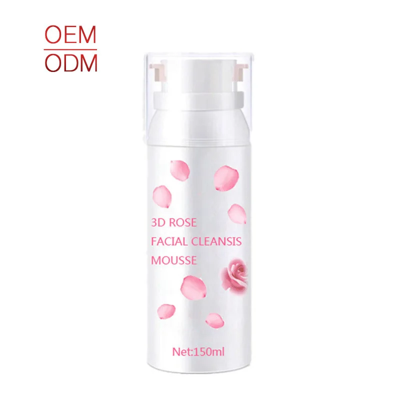 

OEM 150ml Rose Foaming Cleansing Mousse Moisturizing Facial Cleanser 3D Rose Mousse Rose Cleansing Mousse