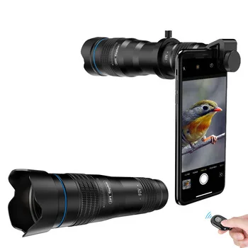 

Universal Clip on Telephoto 36x Telescope Zoom Lens HD 3 in 1 Super Monocular with Tripod Stand and Remote Shutter for iPhone, Black
