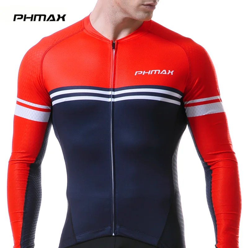 

PHMAX 2019 Pro Cycling Jersey Breathable Long Sleeve Cycling Clothing Maillot Ropa Ciclismo Bicycle Sportswear Mens Bike Clothes