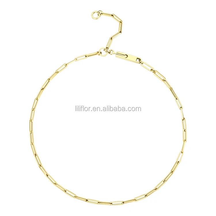 

High Quality Fashion Jewelry 18K Gold Plated Stainless Steel Necklaces Allergy Free Unique interface design P193061