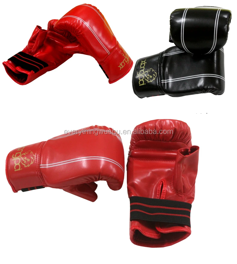 PU Leather Half Mitts  MMA Muay Thai Training Punching Sparring Boxing Gloves