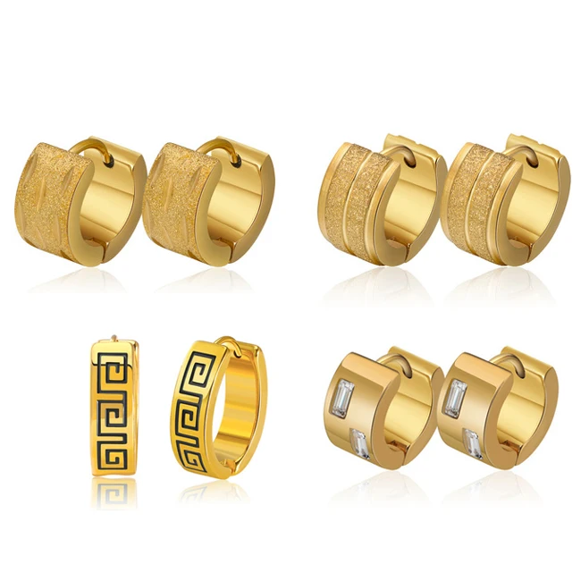 

RINNTIN 2020 Cheap aretes Jewellery Wholesale Women Stainless Steel 14K Gold Earrings Jewelry
