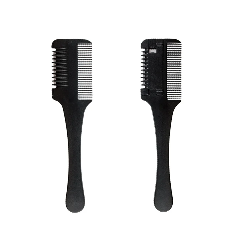 

Dual purpose hair comb Thin hair practical black plastic handle hair trimmer Haircuts device Hairdressing tool