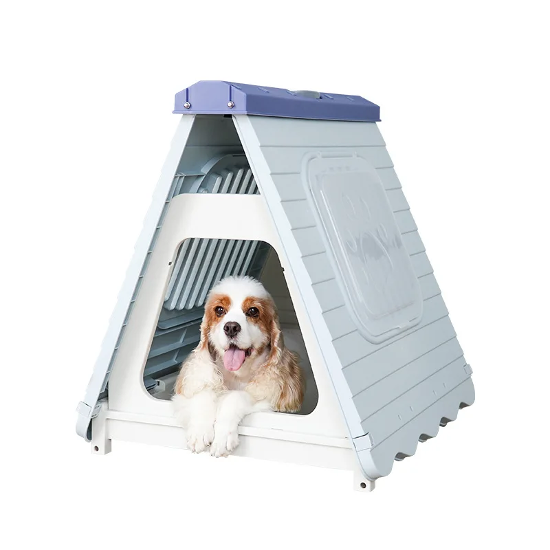 

Portable collapsible foldable Tent shape Indoor outdoor plastic waterproof folding pet cat Dog House with window and door