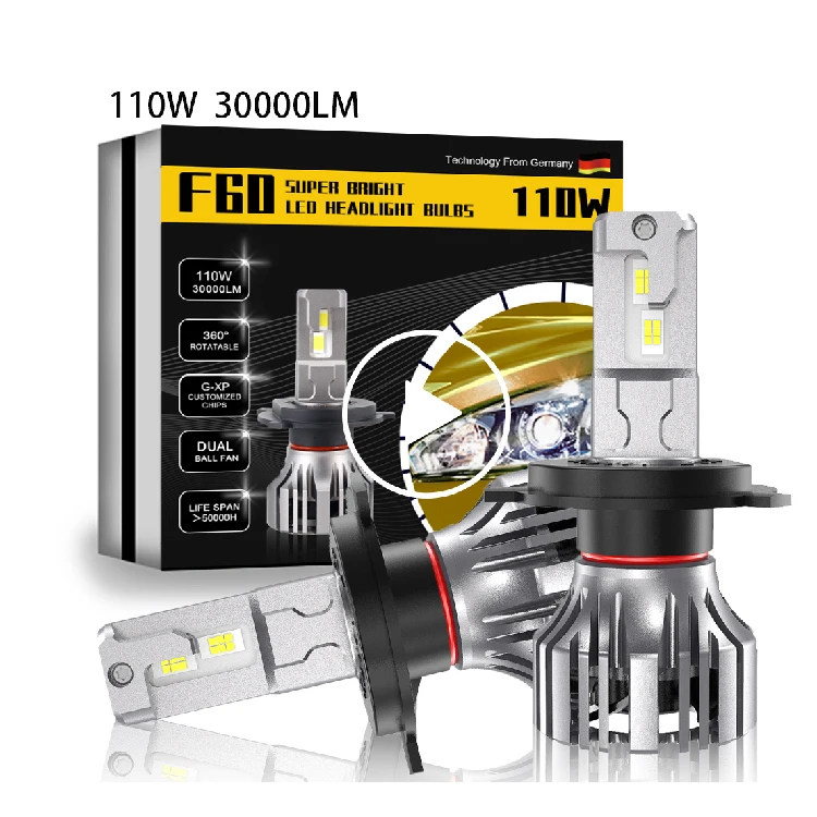 

2022 Xenplus F60 55W 110W 30000Lm 9003 H4 Car Led Headlight G-Xp 3570 Chip Motorcycle New Hi-Low H4 Headlight Bulb