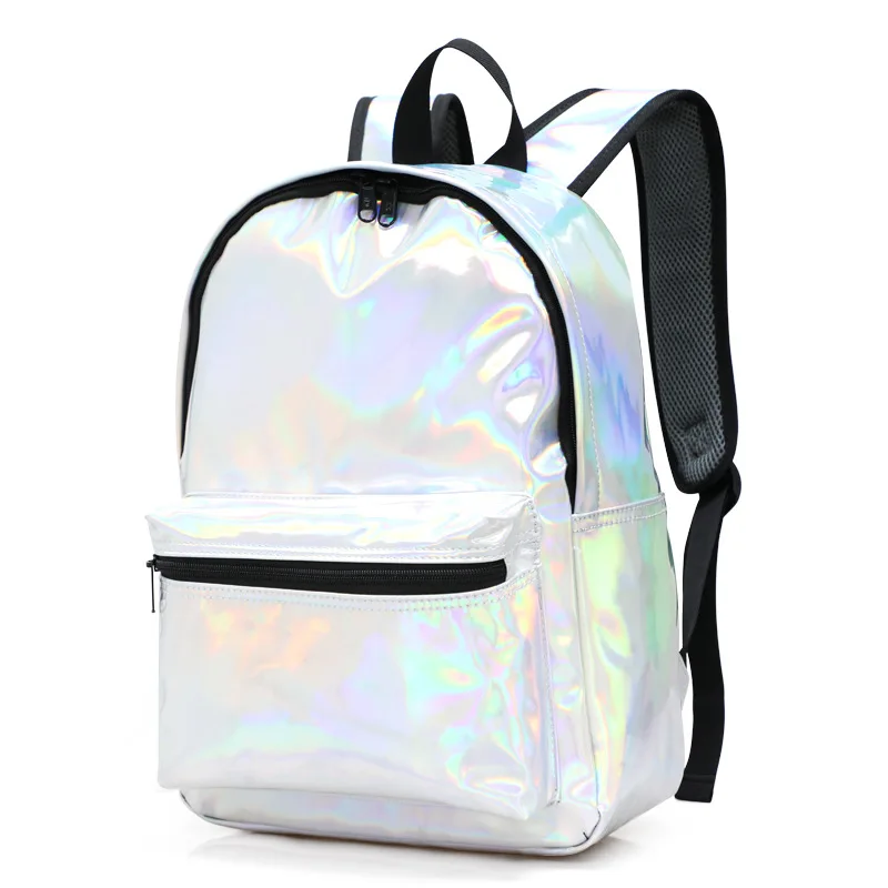 

New arrivel pu leather cartable scolair backpack shiny holographic glitter custom traval backpack trending back packs for girls, Customized color