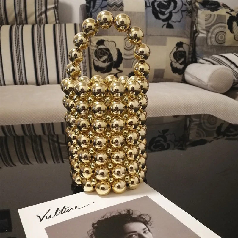 
Vintage Handmade Pearl Beaded Evening Bags Women Mini Handbags Ladies Party Bags 