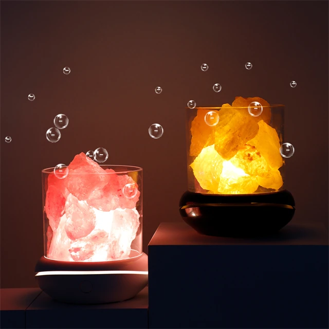 

J840 Colorful USB Desktop Aromatherapy Air Purification Fragrance Diffuser LED Night Light Salt Stone Lamp Humidifier