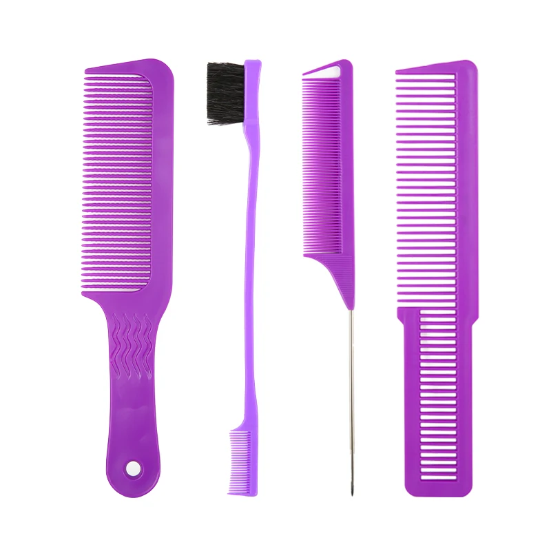 

Hairdresser salon 4-piece purple comb set hairdressing Combs Hair picking combs
