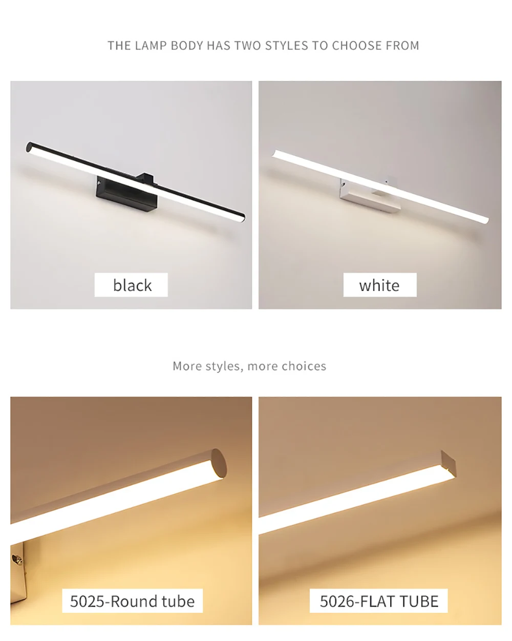 Bathroom wall light 24W 20W 16W 12W 8W vanity mirror LED lamp residential hotel bathroom mirror light