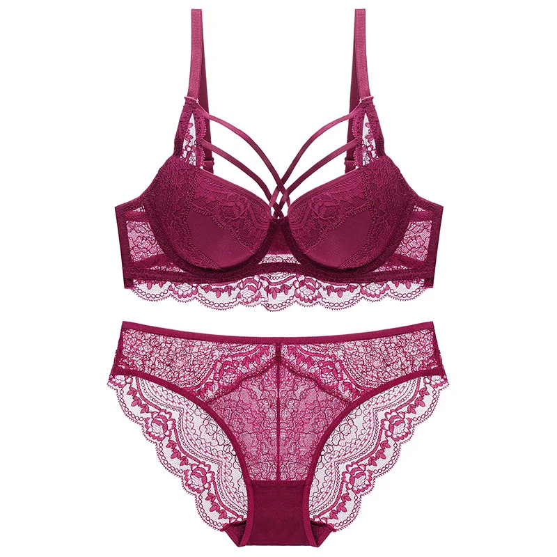 

Comfortable fashion lace bra Bra Sets & Panties, Purple/red/black