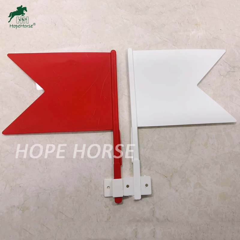 

Red and White Durable Horse show jump plastic flag, White & red