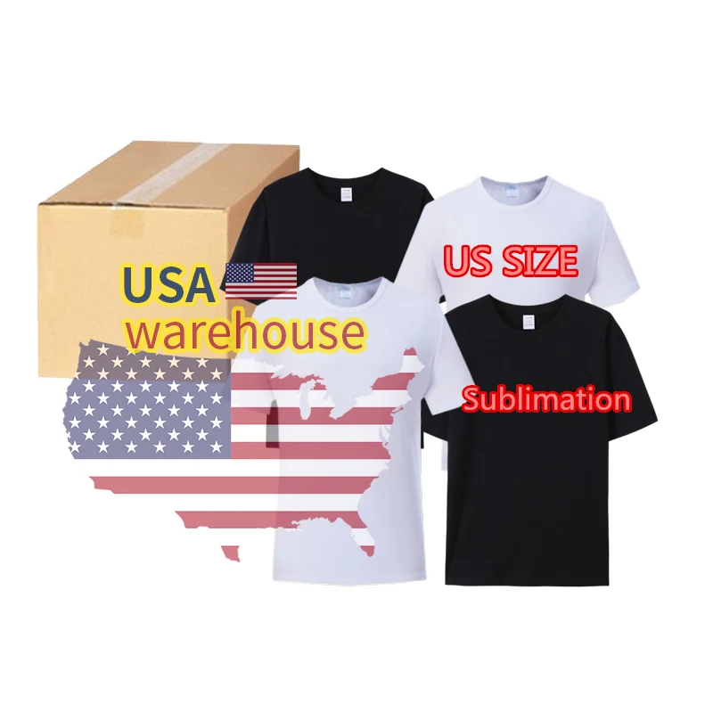 

sublimation shirts 100% polyester cotton feel US SIZE US Warehouse sublimation tshirts blank polyester T shirts for sublimation