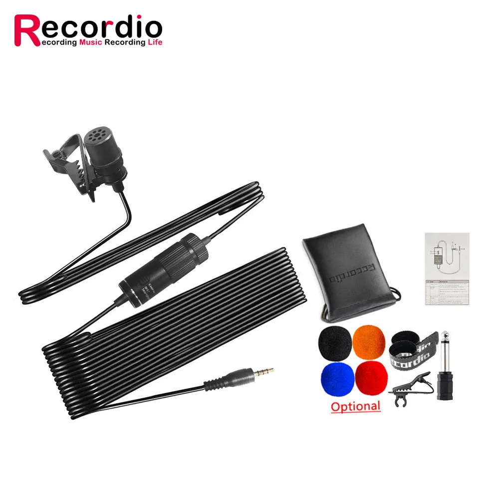 

GAM-510 Professional Microphone 6M Lavalier Stereo Audio Recorder Interview Clip Microphone for camera smartphone laptop