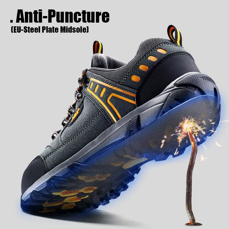 

LARNMERN OEM/ODM Men Steel Toe Shoes Outdoor Puncture Proof Protection safety shoes Non Slip Anti-static Anti-puncture