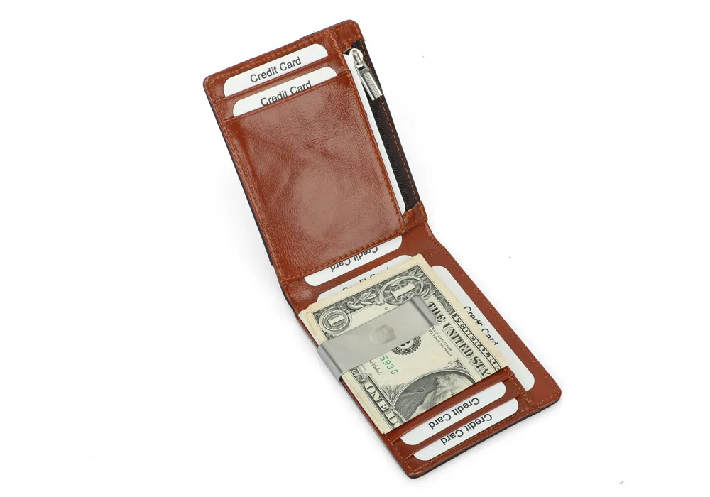 Wholesale New arrival 2023 slim genuine leather men purse RFID blocking  money clip designer card holder wallet From m.