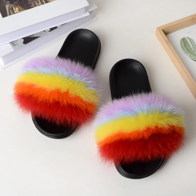 

Chinese manufacturers provide fashionable and cheap ladies fur sandals, luxury real fox slippers that are popular in summer, Customized color
