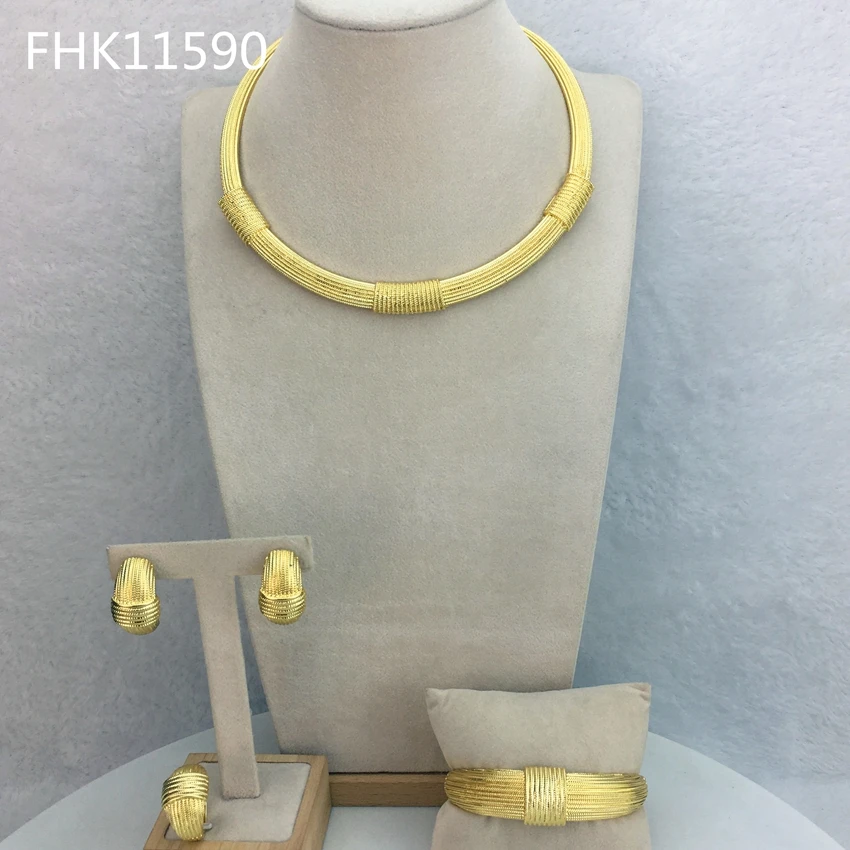 

Yuminglai FHK11590 Costume Fashion Dubai Jewelry Accessories High Quality Gold Plated Ladies Jewelry Sets, Any color