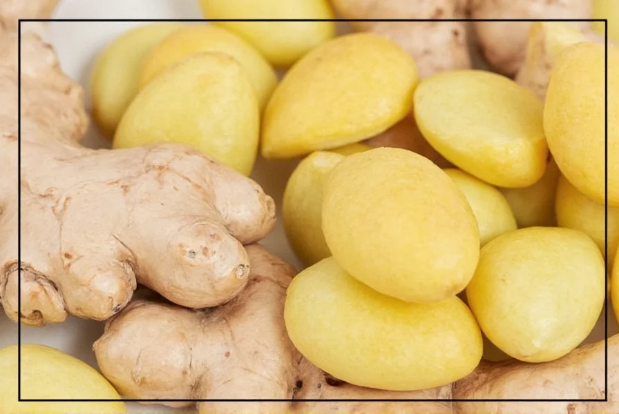 Step-by-step preparation of fresh ginger tea showing peeling, slicing, steeping in hot water, and straining into a cup with lemon slice
