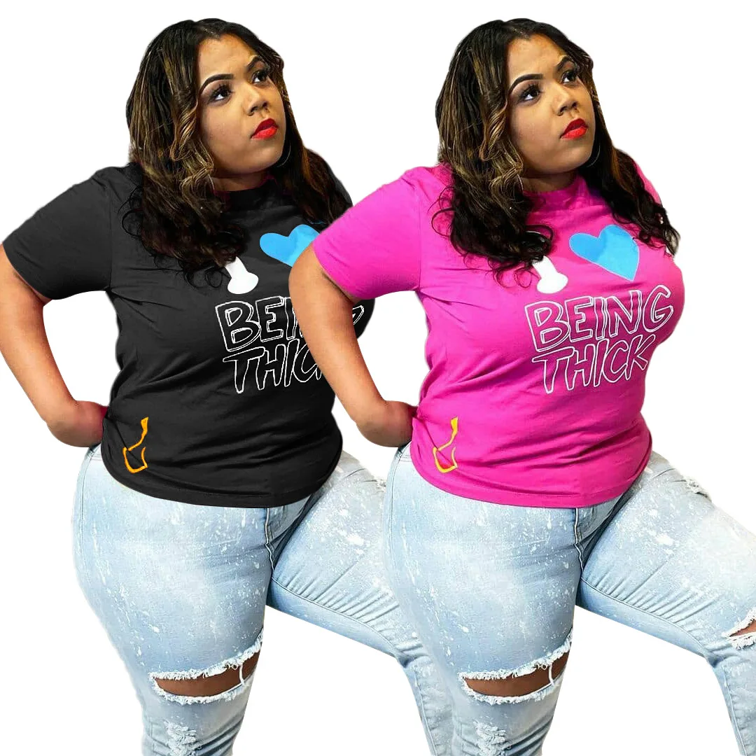 

Cute Letter Print O-neck Women T Shirts 2021 Fashion Women Tops Tee Short Sleeve Black Plus Size T-shirts