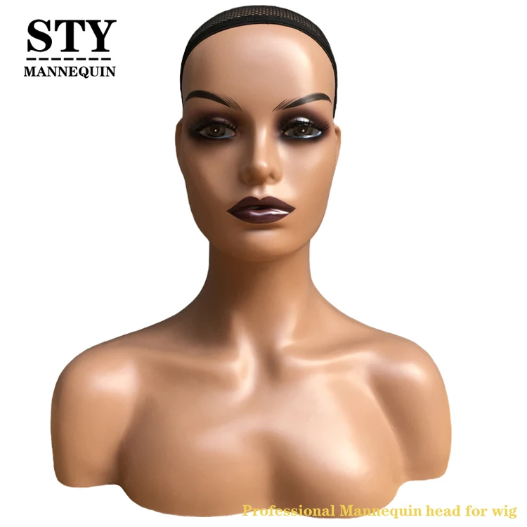 

half mannequin head black female mannequin wig display wholesale human hair mannequin head, Picture