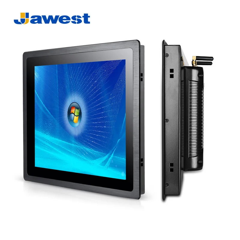 

17 inch embedded ip65 J1900/i3/i5/i7 industrial touch screen computer all in one panel tablet pc, Black/silver