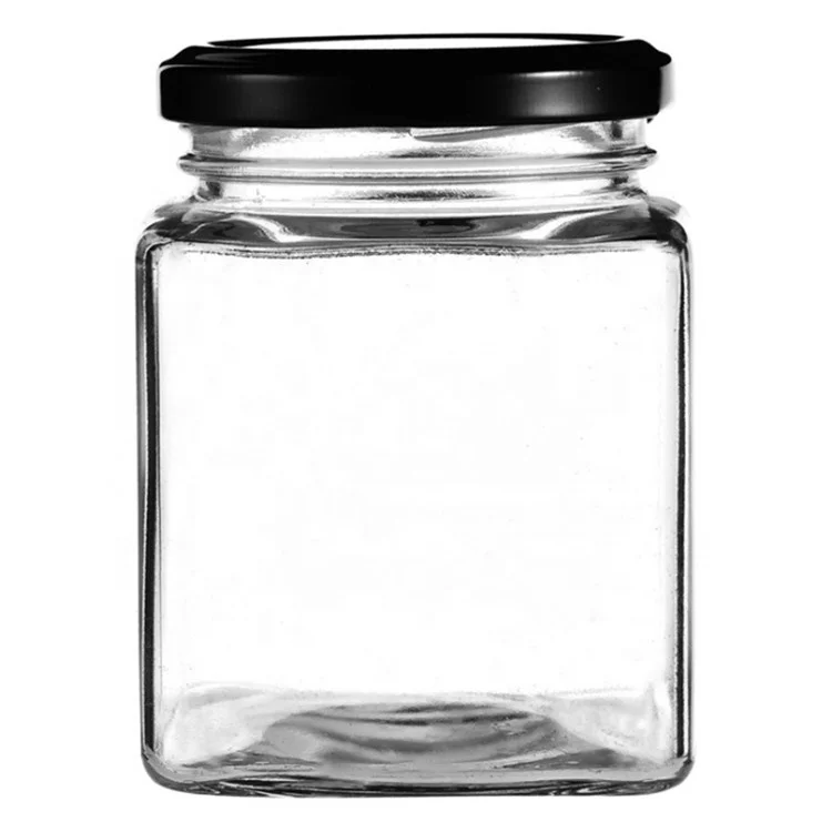 

Stocked 50ml 80ml 100ml 150ml 200ml 280ml 380ml 500ml 730ml Square wide mouth glass pickle jar with twist lid, Color