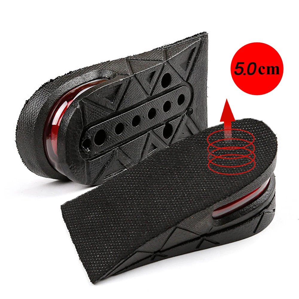 

Invisible Height Increase Insole Adjustable 2 Layer 3.5CM/5CM Air Cushion Pads Elevator Soles Insoles Inserts For Shoe, Black