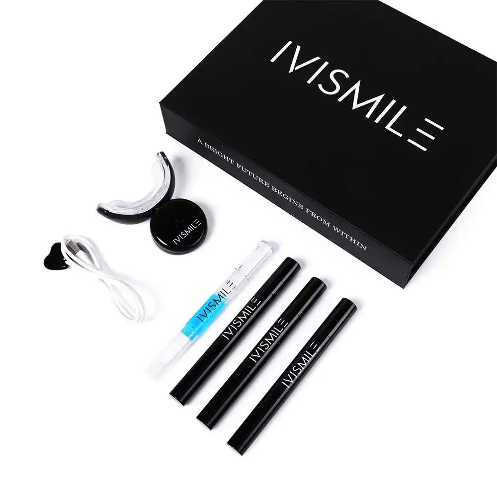 

IVISmile Food Grade Mint Flavor OEM Dental Bleaching Kit 35%CP Teeth Whitening Kits, Black/white