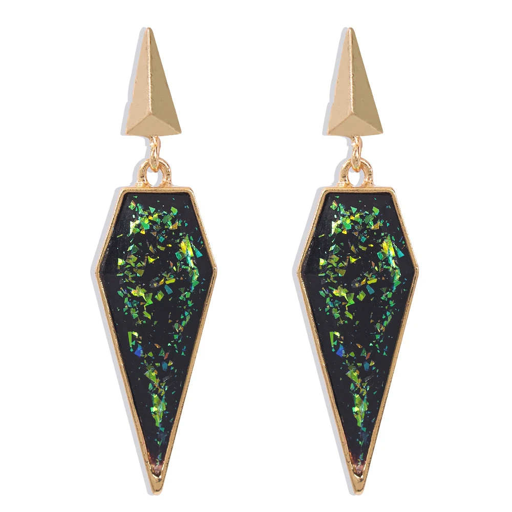 

Classical resin geometric triangle earrings temperament exaggerated personality women's earrings