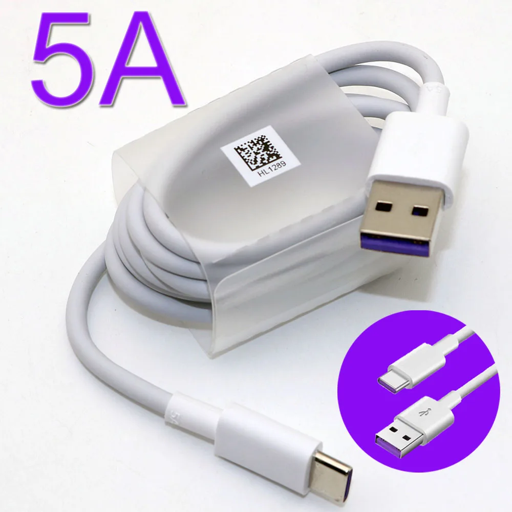 

1m 2m Original Super Charging 5A Fast Charge USB Cable For Huawei P40 P30 Pro Mate 30 20 Pro P10 Honor V30 USB 3.1 Type C Cable