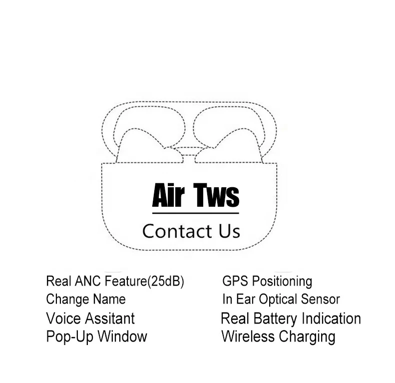 

air pro 3 tws superpods pro 1:1 Airpro propods ANC active noise cancelling Blue tooth wireless earphone pro, White.black