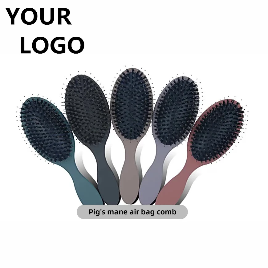 Customized Women Shunfa Brush Mixed Boar Bristle Hair Wig Anti-static Comb Private Label, Multi color