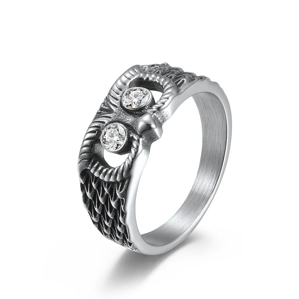 

Hip hop animal jewelry vintage silver plated stainless steel owl ring