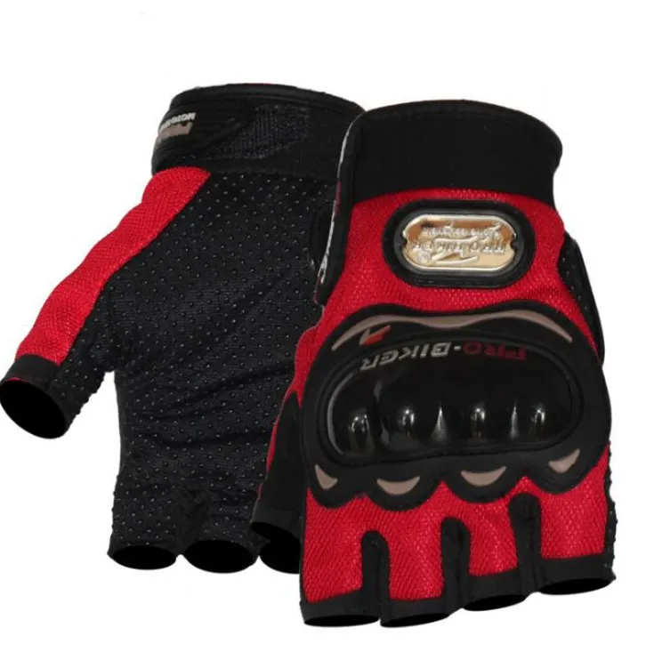 

motorcycle half finger racing cycling gloves sport fingerless probiker driving gloves, Red,blue, black