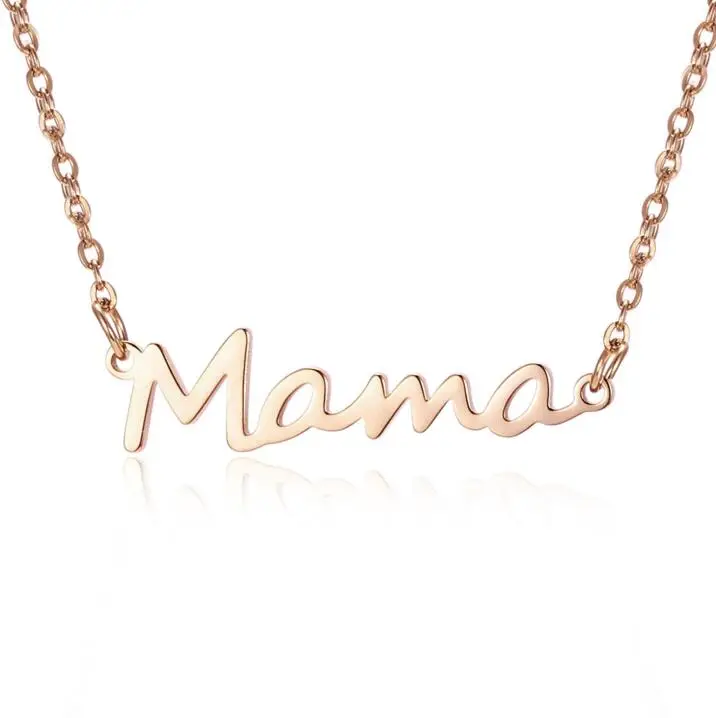 

Necklace Mama Letters 18K Stainless Steel Mom Lockbone Chain Pendant Necklace earring ring bracelet Jewelry Mother's Day Gift