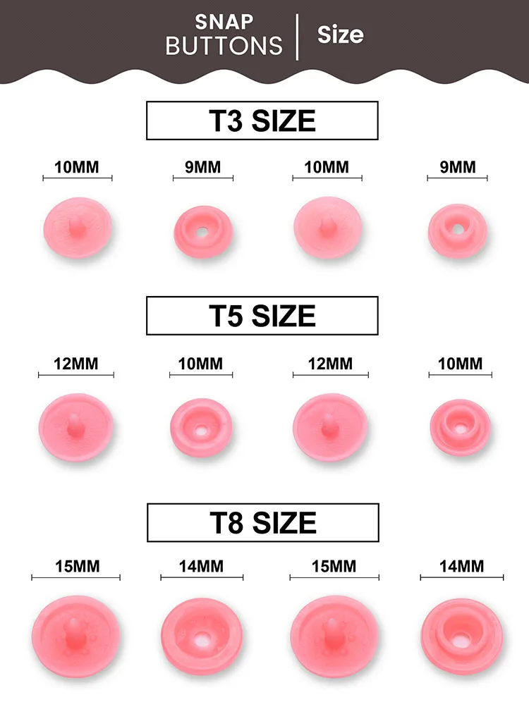 Aa Snap Fastener Kit & 1 Box Of 25 Colors Set T3/t5 /t8 Custom Colorful