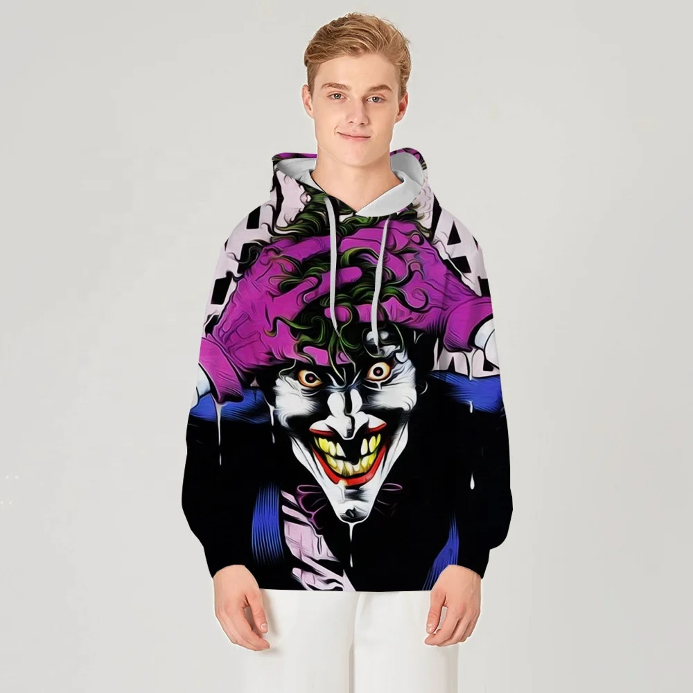

Men's Fall Winter New Sweater Halloween Costumes 3D Clown Printed Hooded Sweater Long-sleeved Hooded Sweater