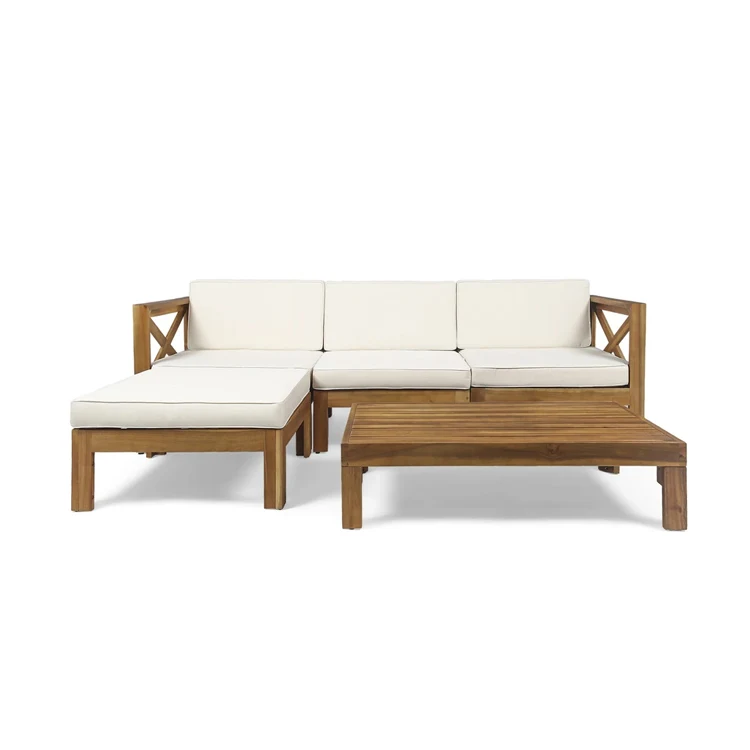 

Outdoor furniture Teak Wood 5 Piece Garden Sofa Set With Cushion