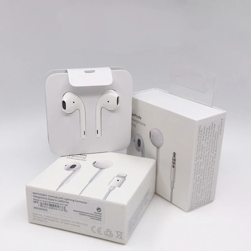 

Earbuds Wired Earphone accessories For Iphone 12 11 8 7 5 Earphones 3.5 mm White Handsfree With Packing Box