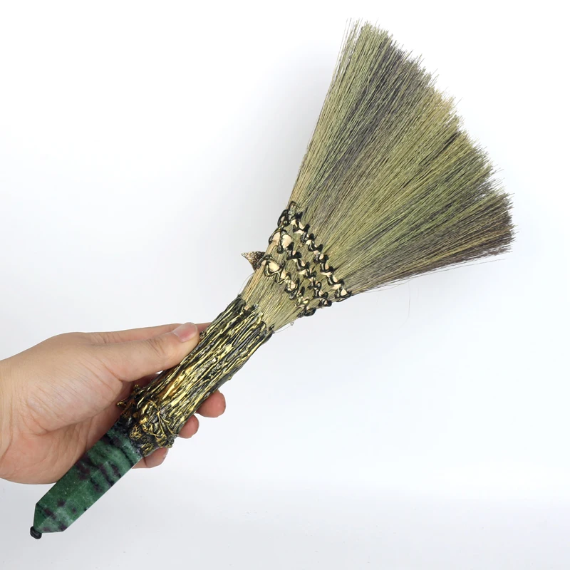 

Wholesale Crystal Point Wand Magic Broom Quartz Witch Broom For Home Craft Decoration