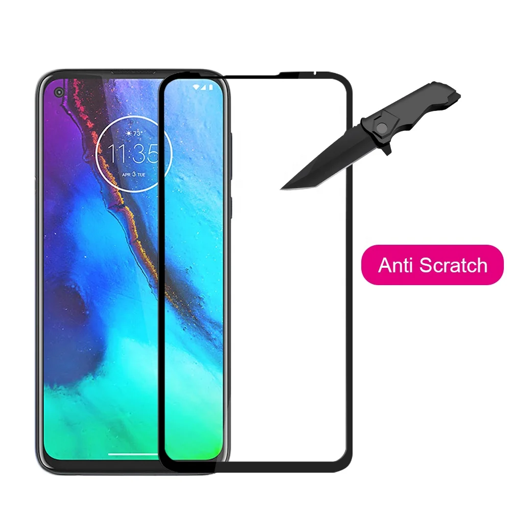 

Anti scratch 0.26mm 2.5D Full Cover Silk Print Tempered Glass Screen Protector For LG K51, Transparent