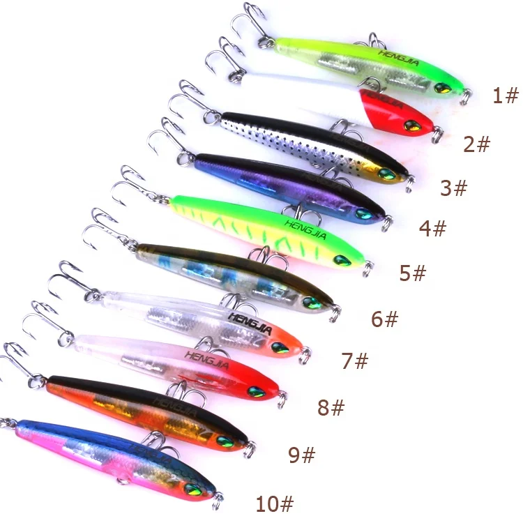 

Hard Plastic Minnow Fishing 7.5cm 9g Wholesaler Pencil Lure, Mult available colors random