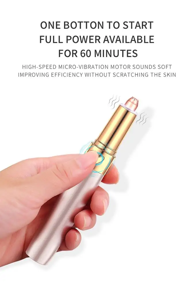 
Private Label Electric Hair Remover Pencil Thin Epilator Eyeliner Shaver Eyebrow Trimmer 